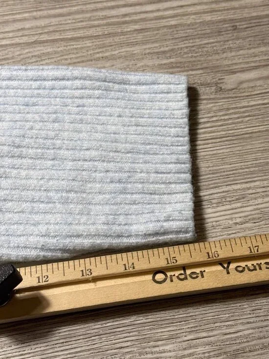 H&M Cozy Blue Ribbed Oversized Turtleneck Sweater Pearl Core Coastal Grandma Chi - Picture 6 of 9